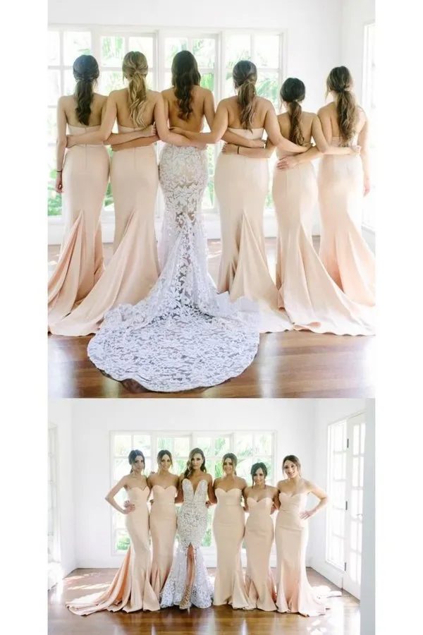 2024 Bridesmaid Dresses Mermaid Sweetheart Satin PSRDJPHZ