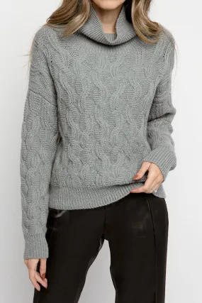 Alpaca High Collar Sweater in Grey