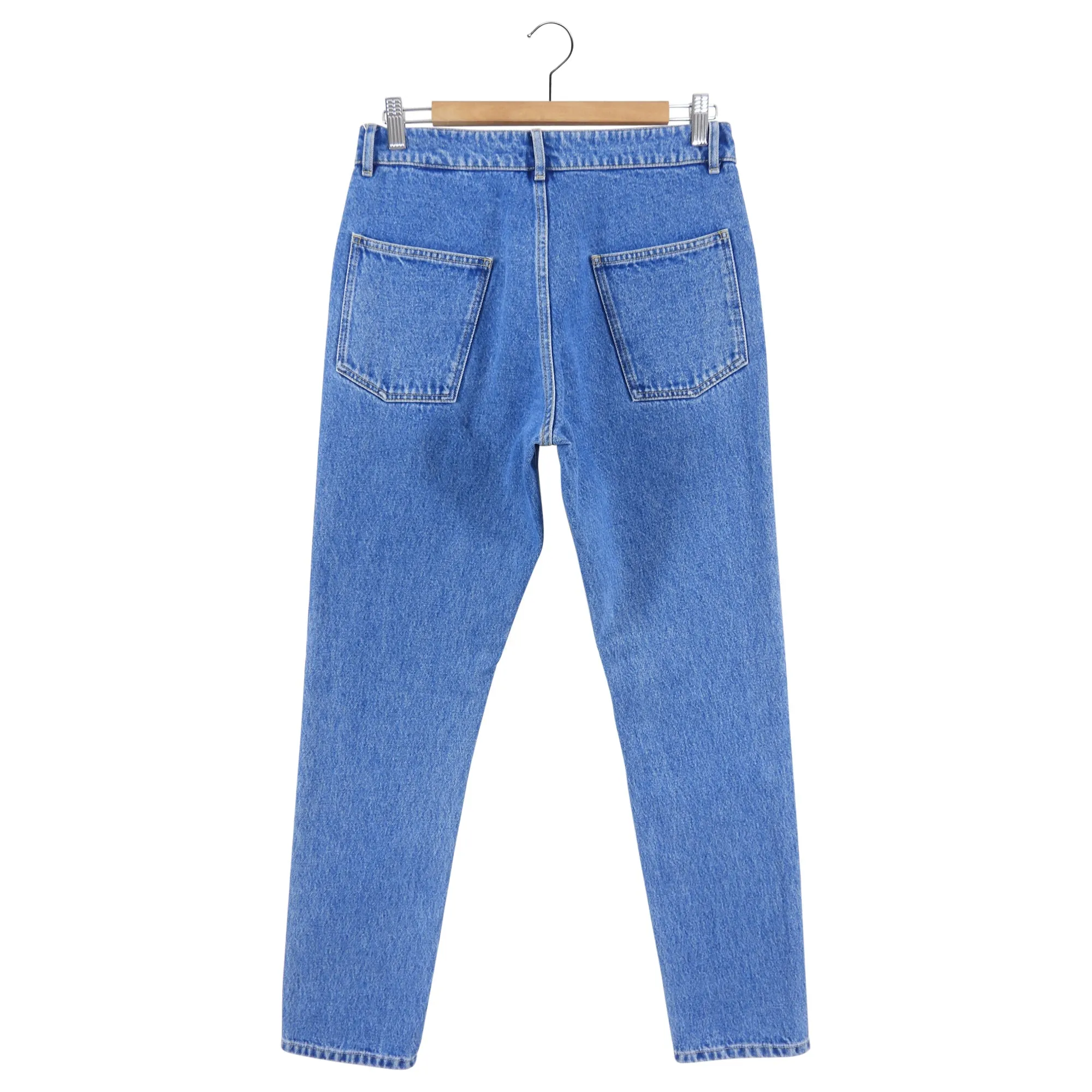 Balenciaga Blue Tapered Distressed Denim Jeans - FR38