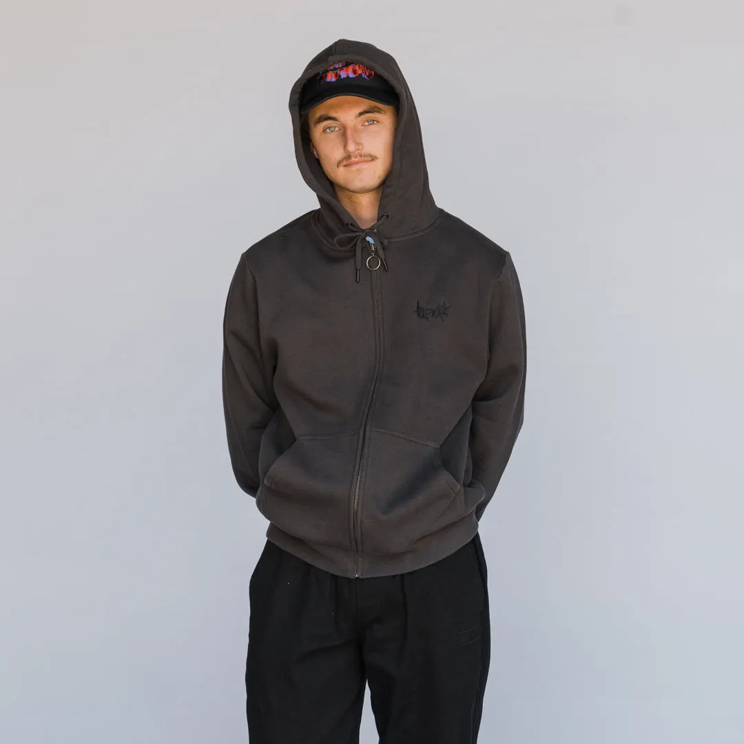 Bapholit Back Patch Zip Hoodie - Vintage Black