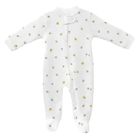 Bee Happy Printed Zipper Footie |  Baby Unisex