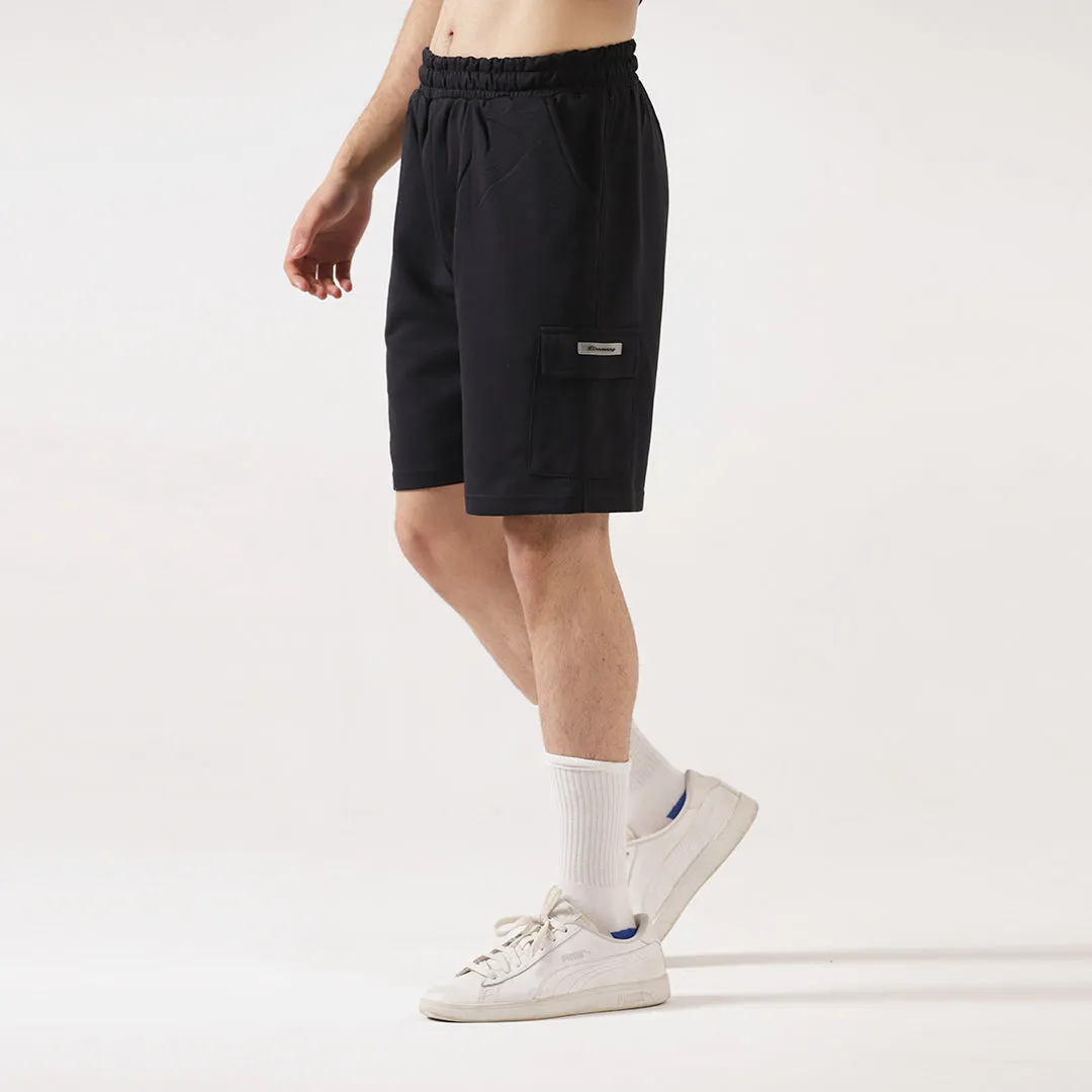 Black Cargo Relax Fit Shorts