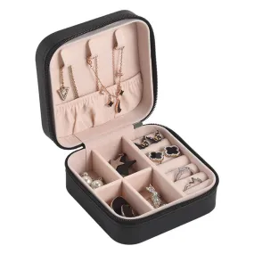 Black Jewelry Travel Organizer Display Zipper Case