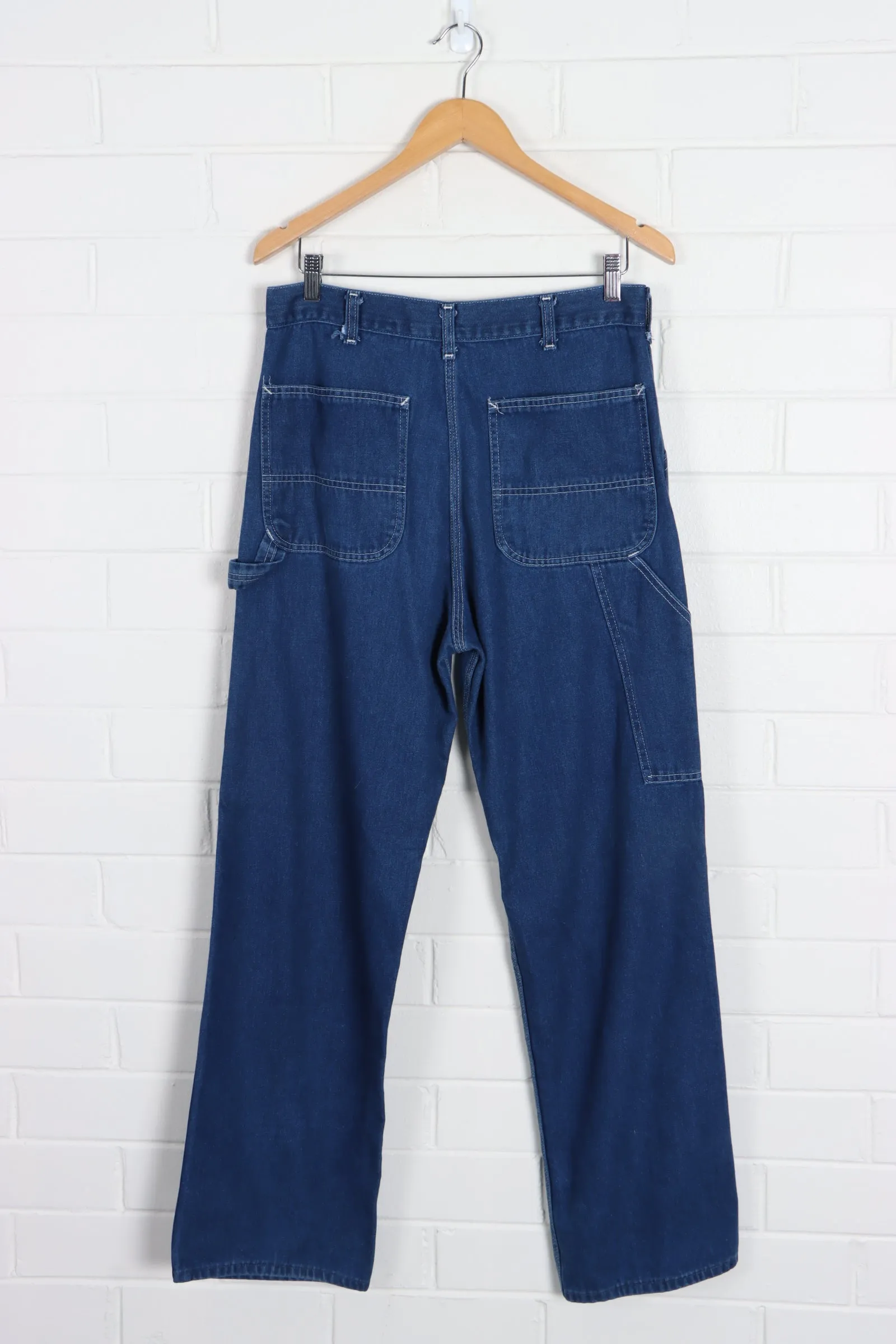 Blue Denim Contrast Stitch Carpenter Jeans (Unisex L)