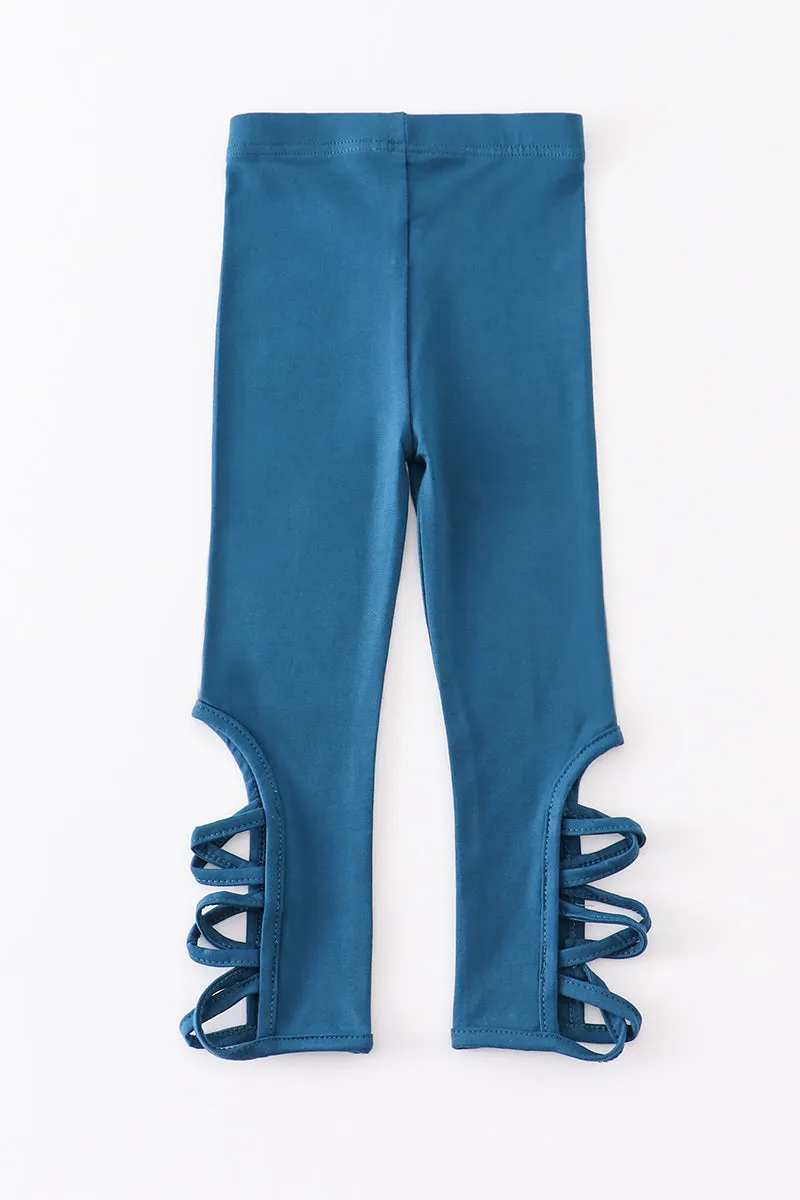 Blue hollow out legging