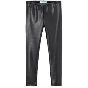 Boboli Stretch leggings for girls with leather effect 490351 890 black