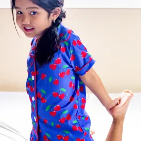 Button Down Pajamas - Bright Cherries