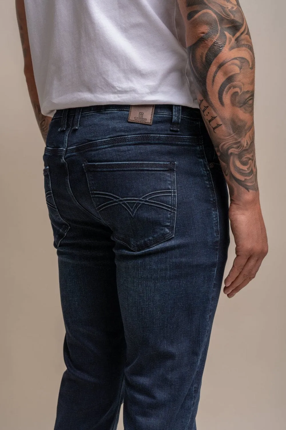 Cavani Milano Navy Stretch Denim Jeans