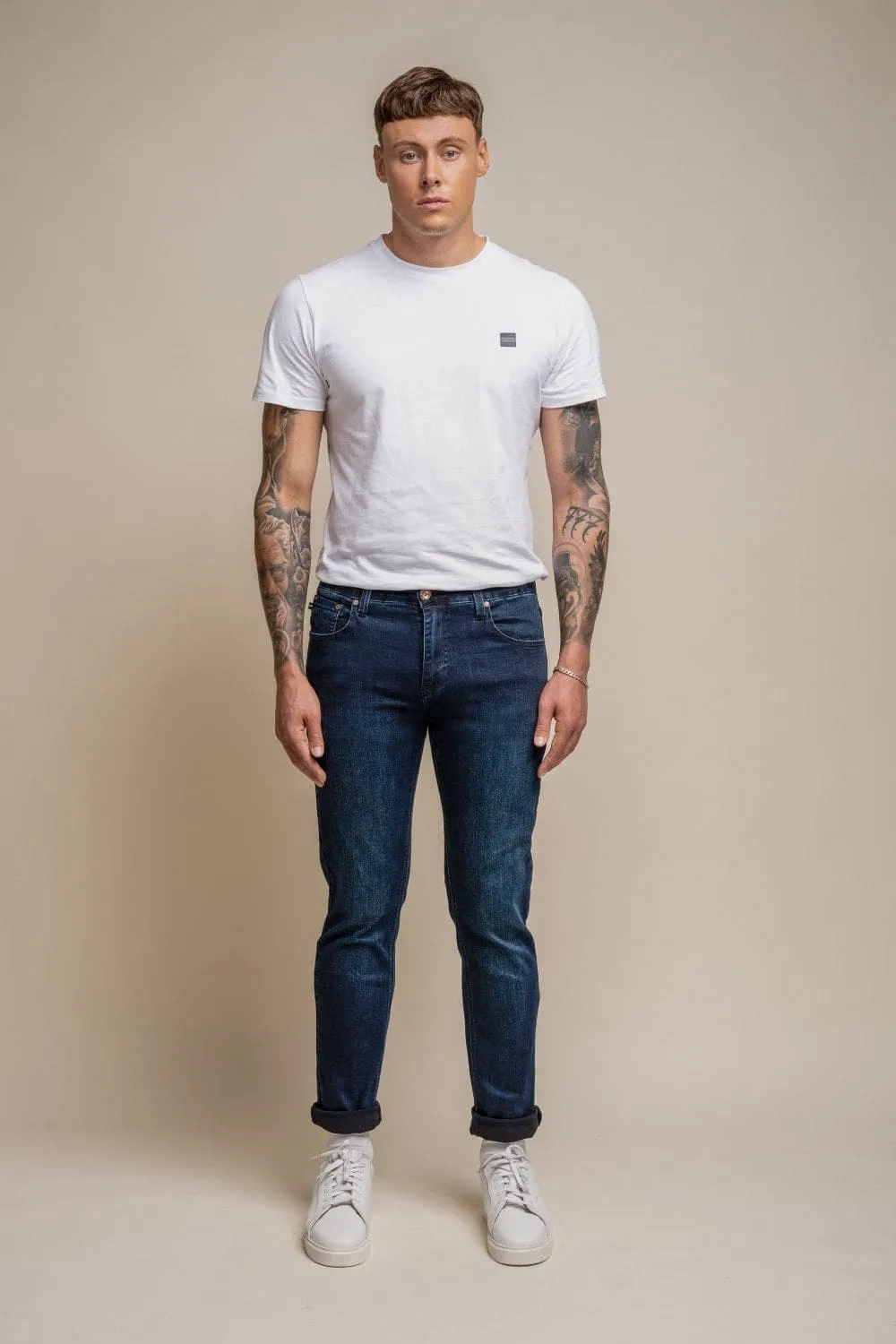 Cavani Milano Navy Stretch Denim Jeans