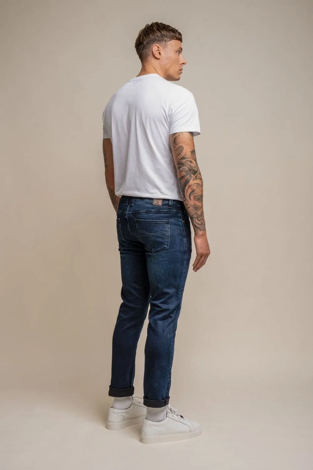 Cavani Milano Navy Stretch Denim Jeans