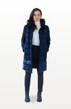 CHEPSTOW long navy blue puffer jacket