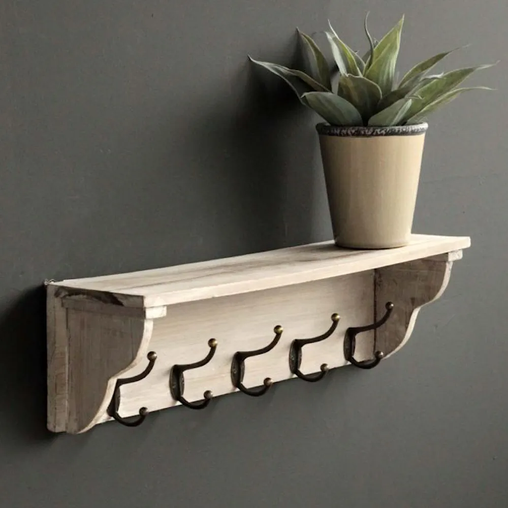 Clarence Wall Shelf & Hooks