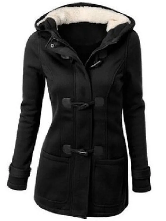 Classic Women's Winter Coat with Faux Fur Collar