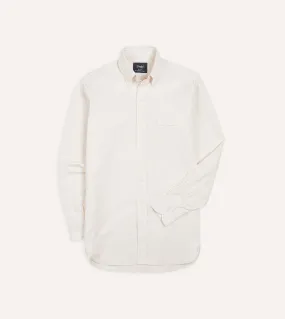 Cream Cotton Oxford Cloth Button-Down Shirt