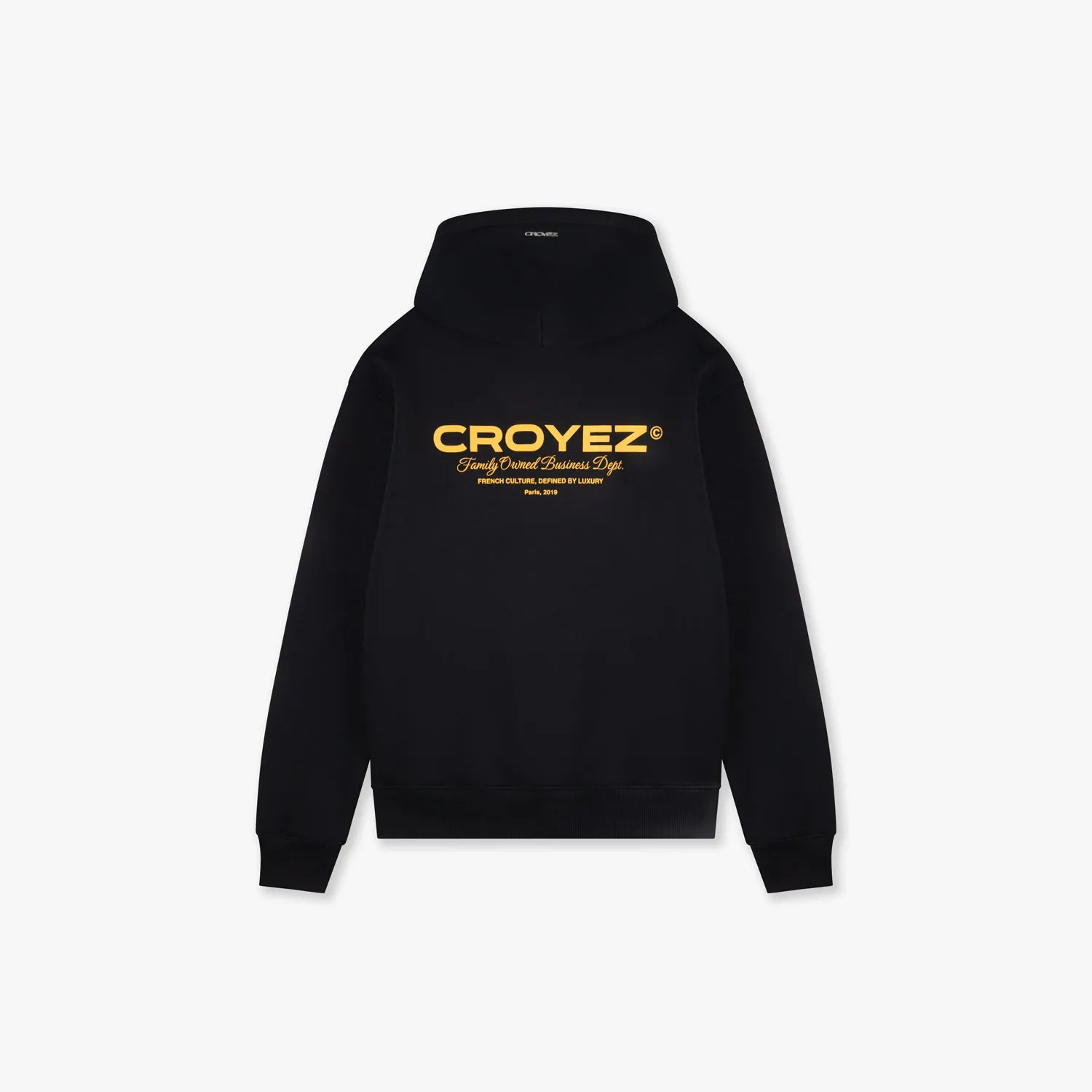 CROYEZ FAMILY OWNED BUSINESS HOODIE - BLACK/YELLOW