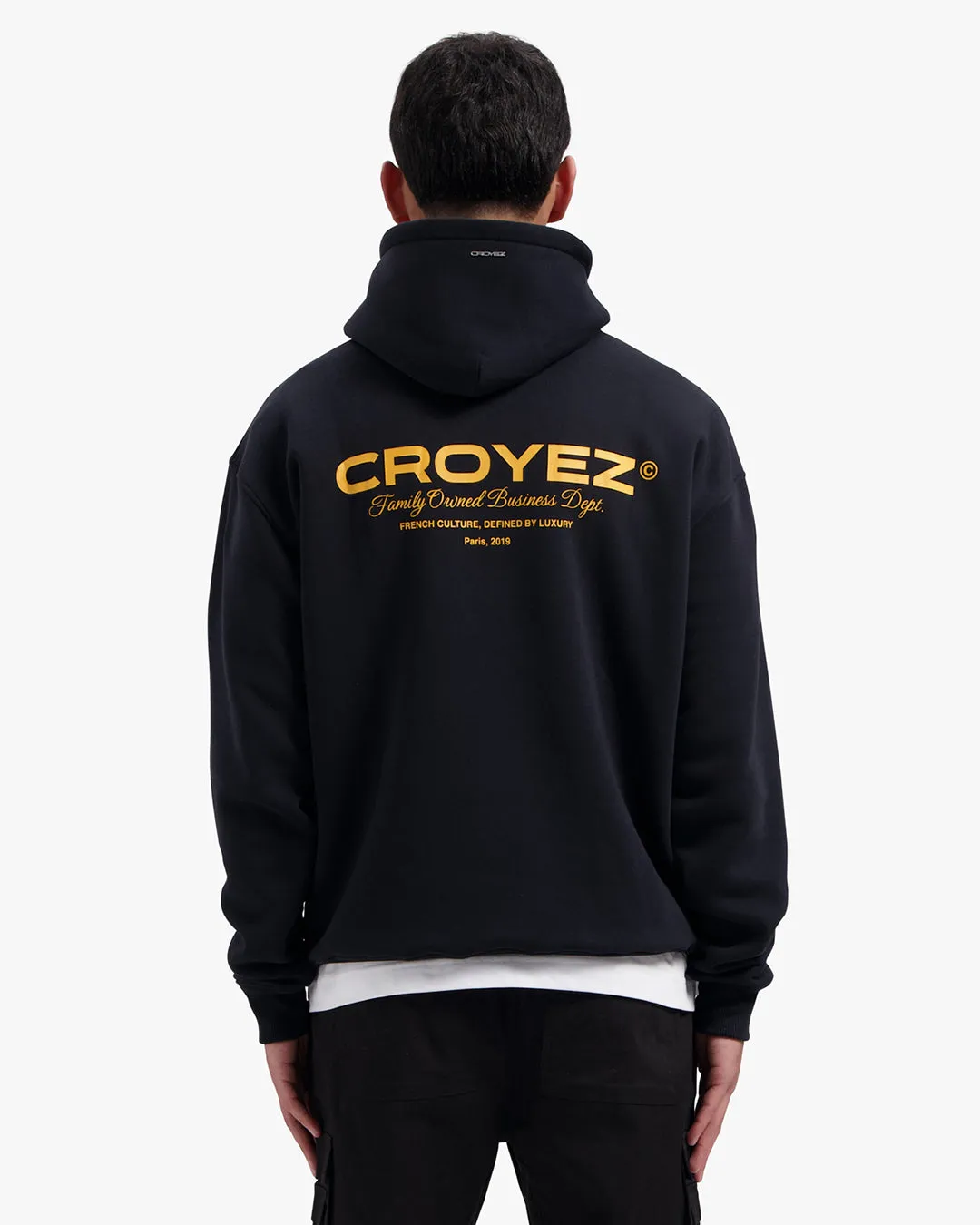 CROYEZ FAMILY OWNED BUSINESS HOODIE - BLACK/YELLOW