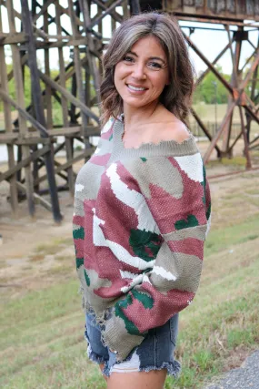 Cute In Camo Sweater