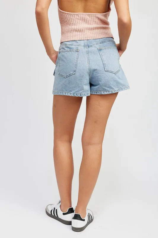 DENIM CARGO SHORTS