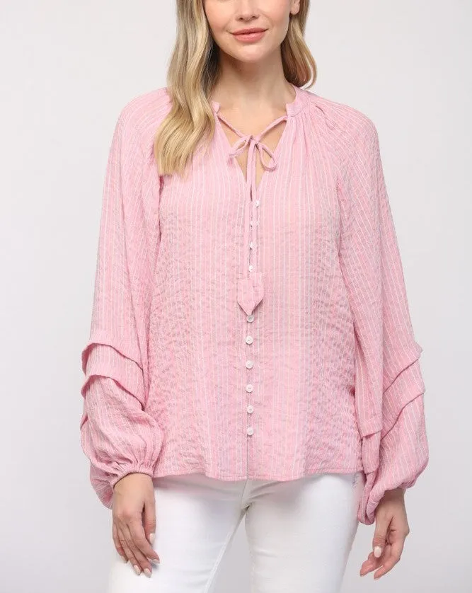 Fate Tie Neck Stripe Blouse