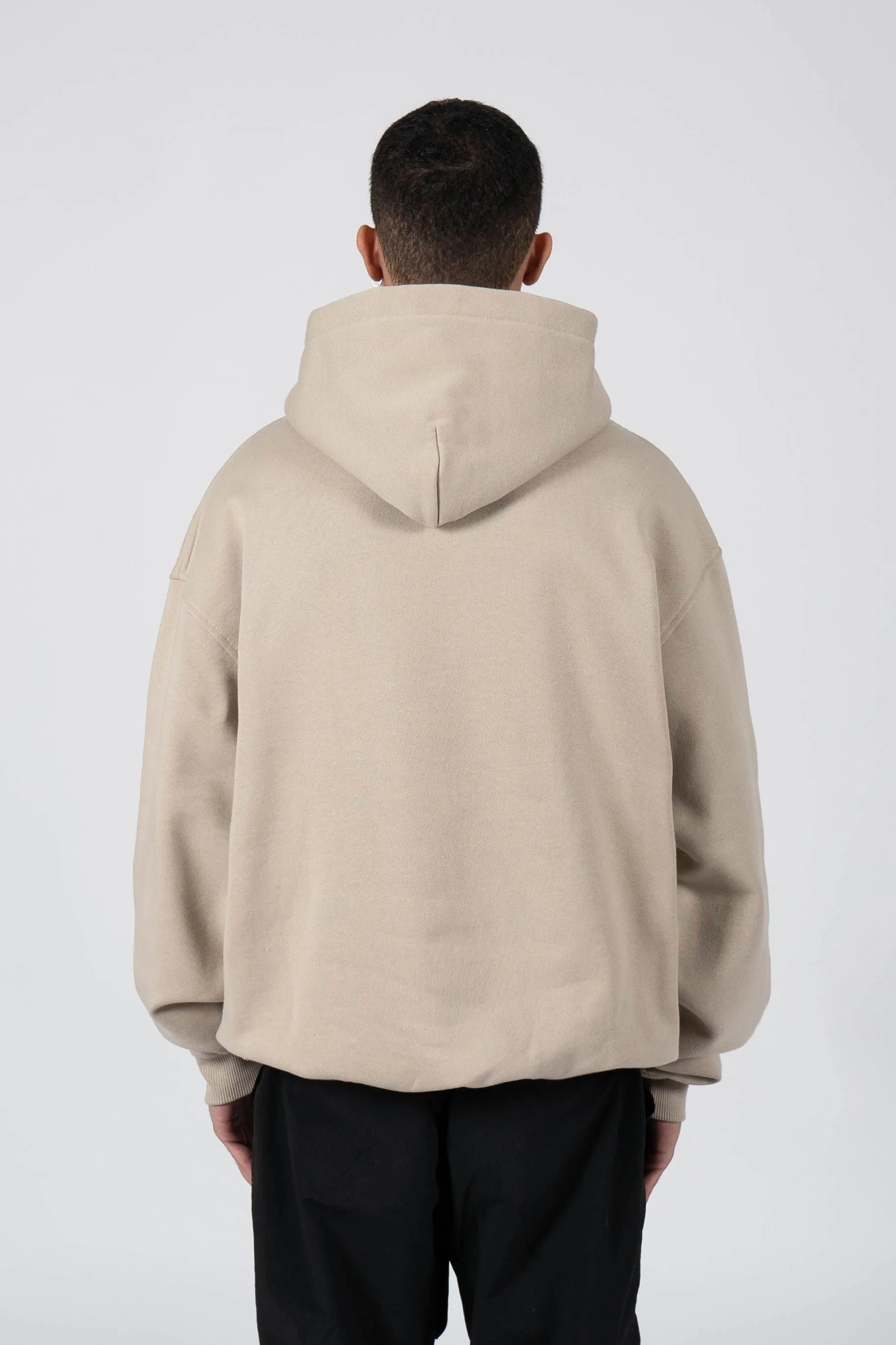 FAVELA UNIVERSITY TAUPE SNAP BUTTON HOODIE