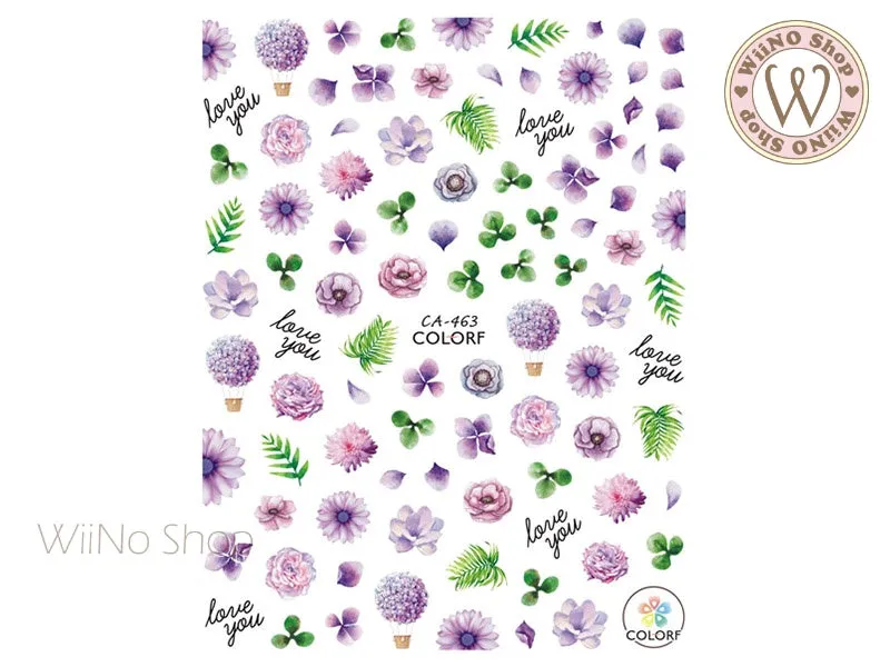 Flower Garden Adhesive Nail Art Sticker - 1 pc (CA-463)