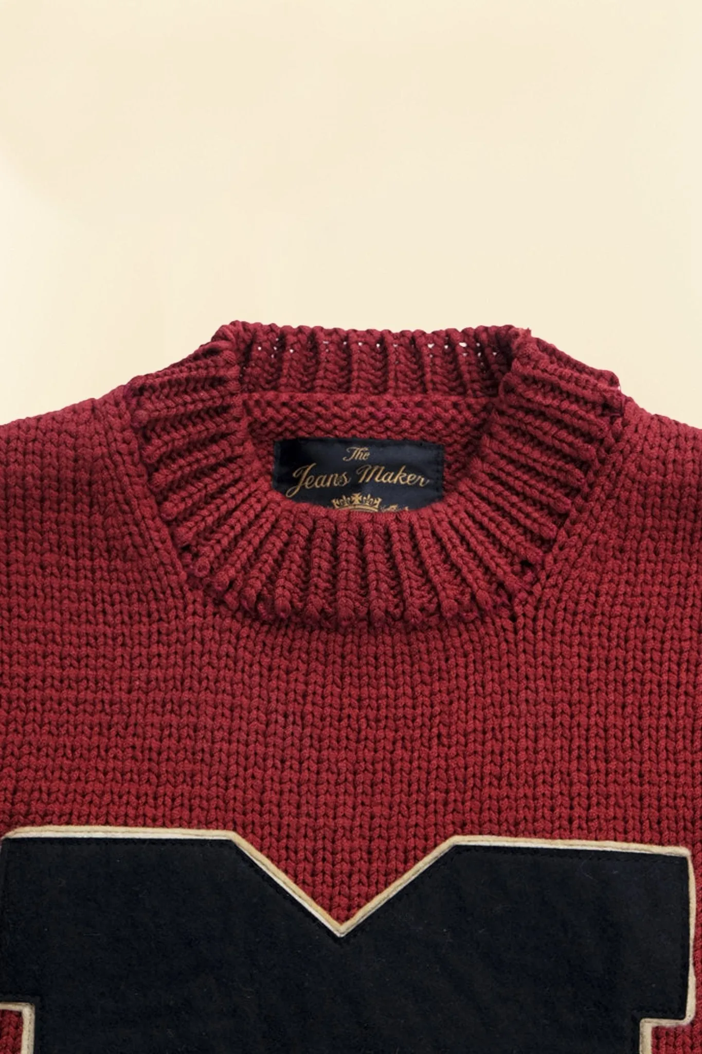 Fullcount Husk Wool Letterman School Sweater - Burgundy