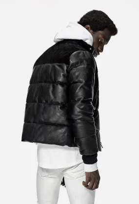 FW16 Leather Down Jacket / Black