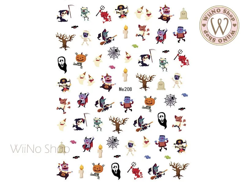 Halloween Night Adhesive Nail Art Sticker - 1 pc (Me208)