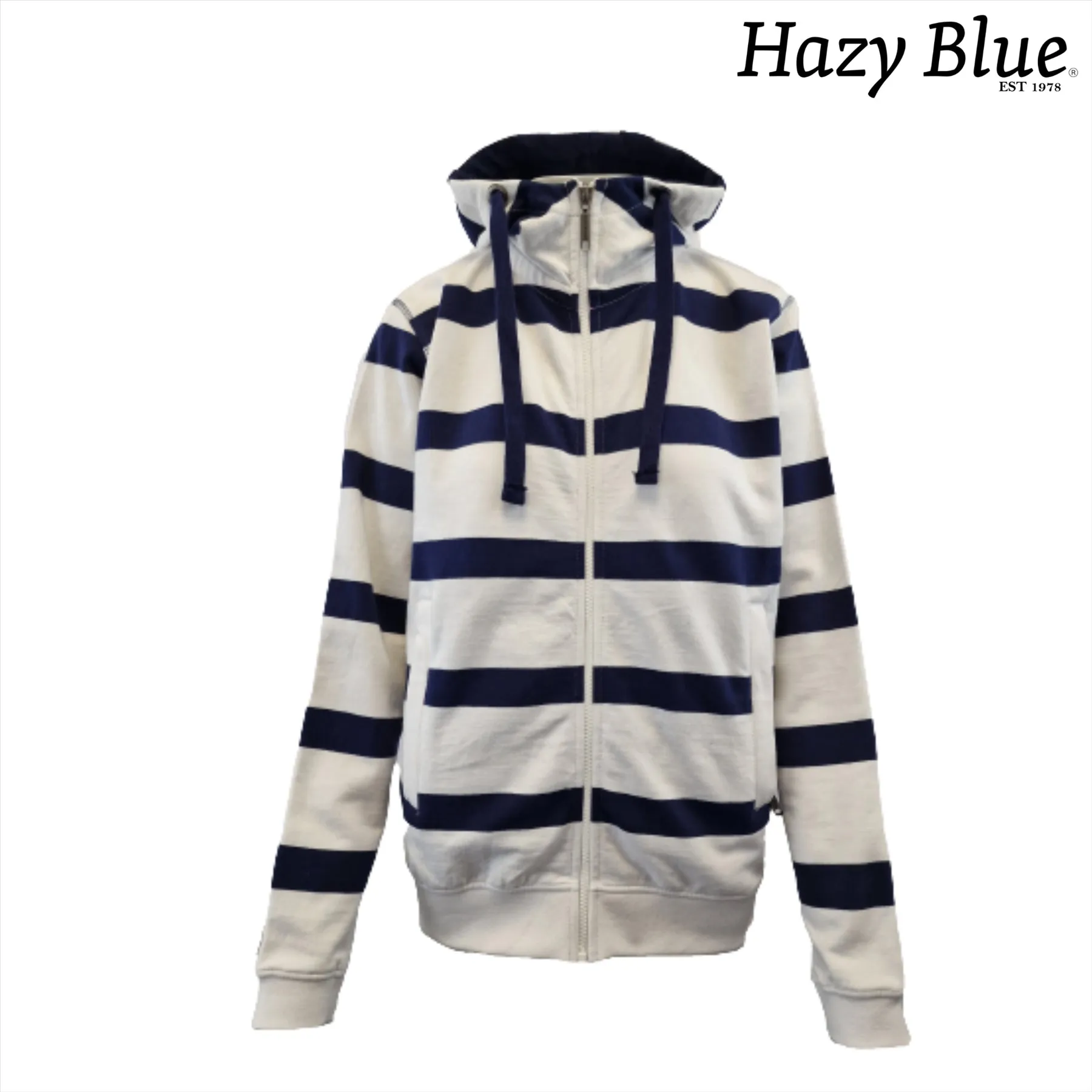 Hazy Blue Full Zip Hoodie Sweatshirts - Tessa