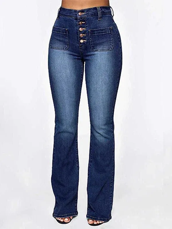 High Waist Skinny Bootcut Denim Jeans for Women's Office and Casual Wear