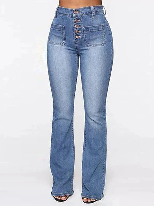 High Waist Skinny Bootcut Denim Jeans for Women's Office and Casual Wear