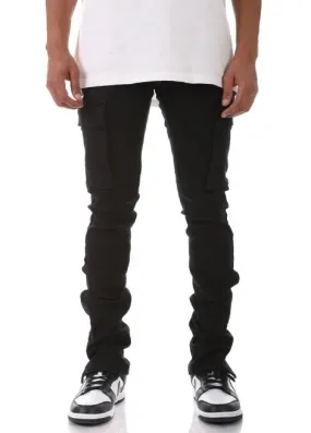 KDNK Cargo Stacked Jean (Black)