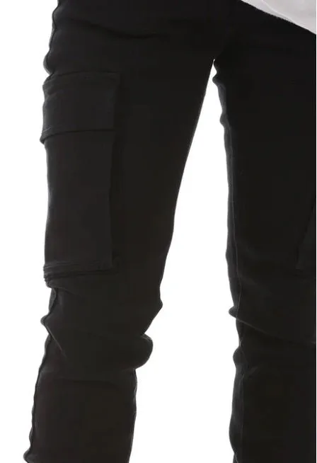 KDNK Cargo Stacked Jean (Black)