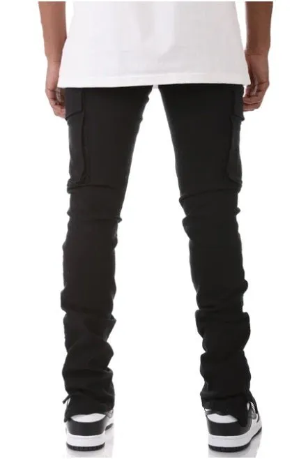 KDNK Cargo Stacked Jean (Black)