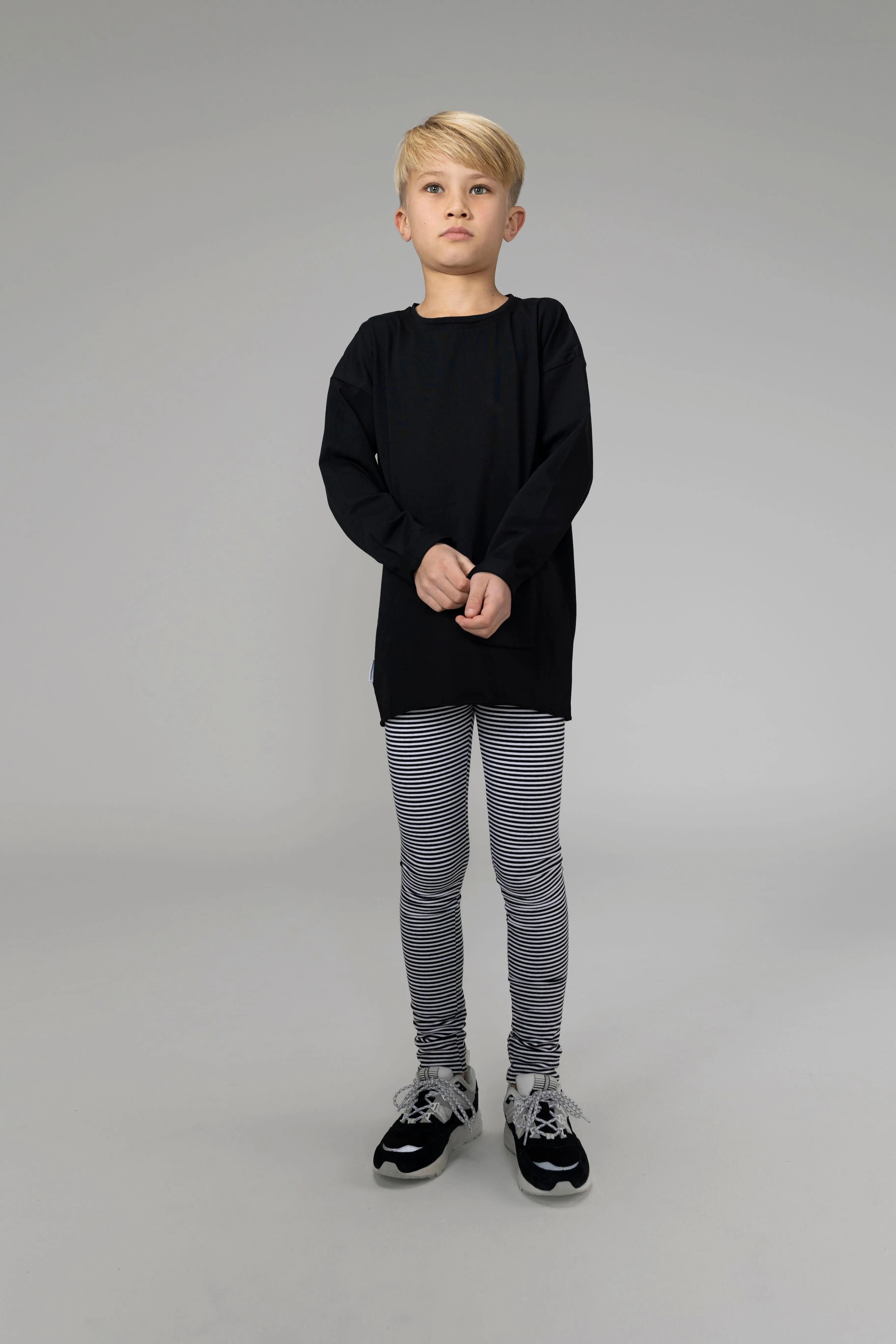 Kinder Legging Zwart/Wit Streep