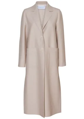 Long Boxy Coat Pressed Wool Cream