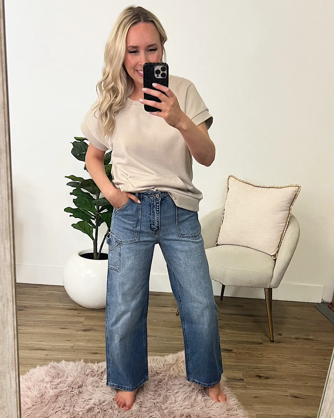 NEW! KanCan Jenna Wide Leg Cargo Jeans