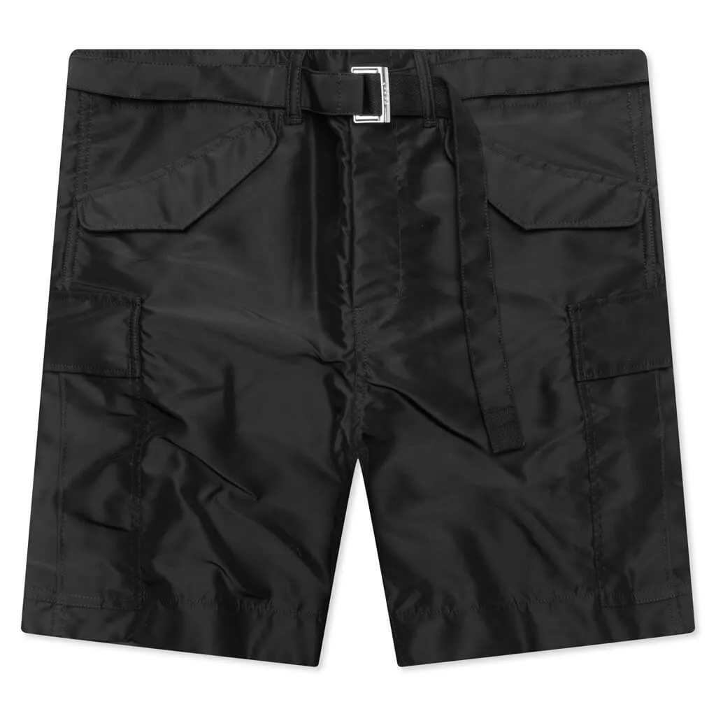 Nylon Twill Shorts - Black