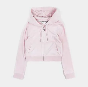 OG Bling Velour Womens Hoodie (Light Pink)