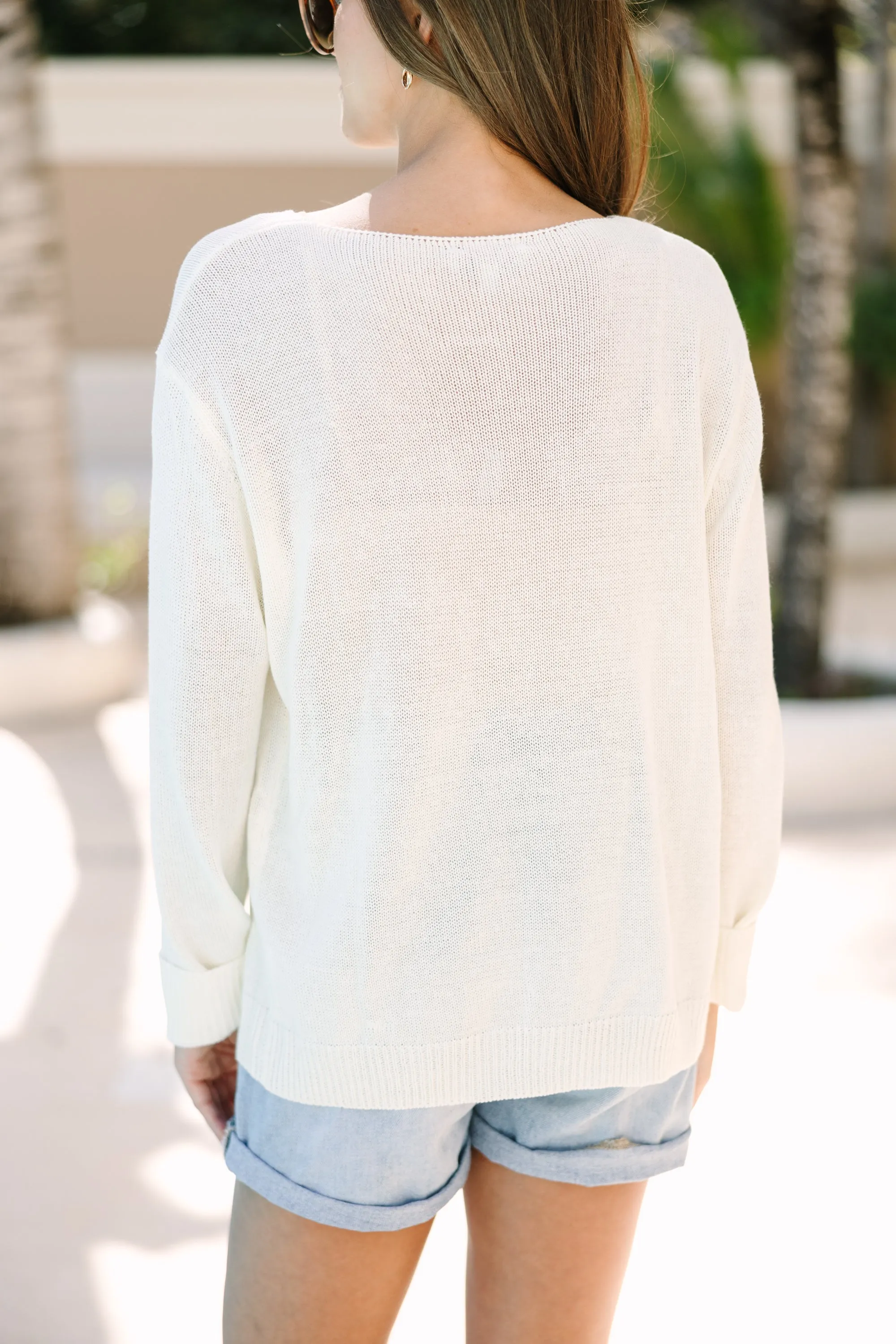 Sea Salt Sun White Graphic Sweater