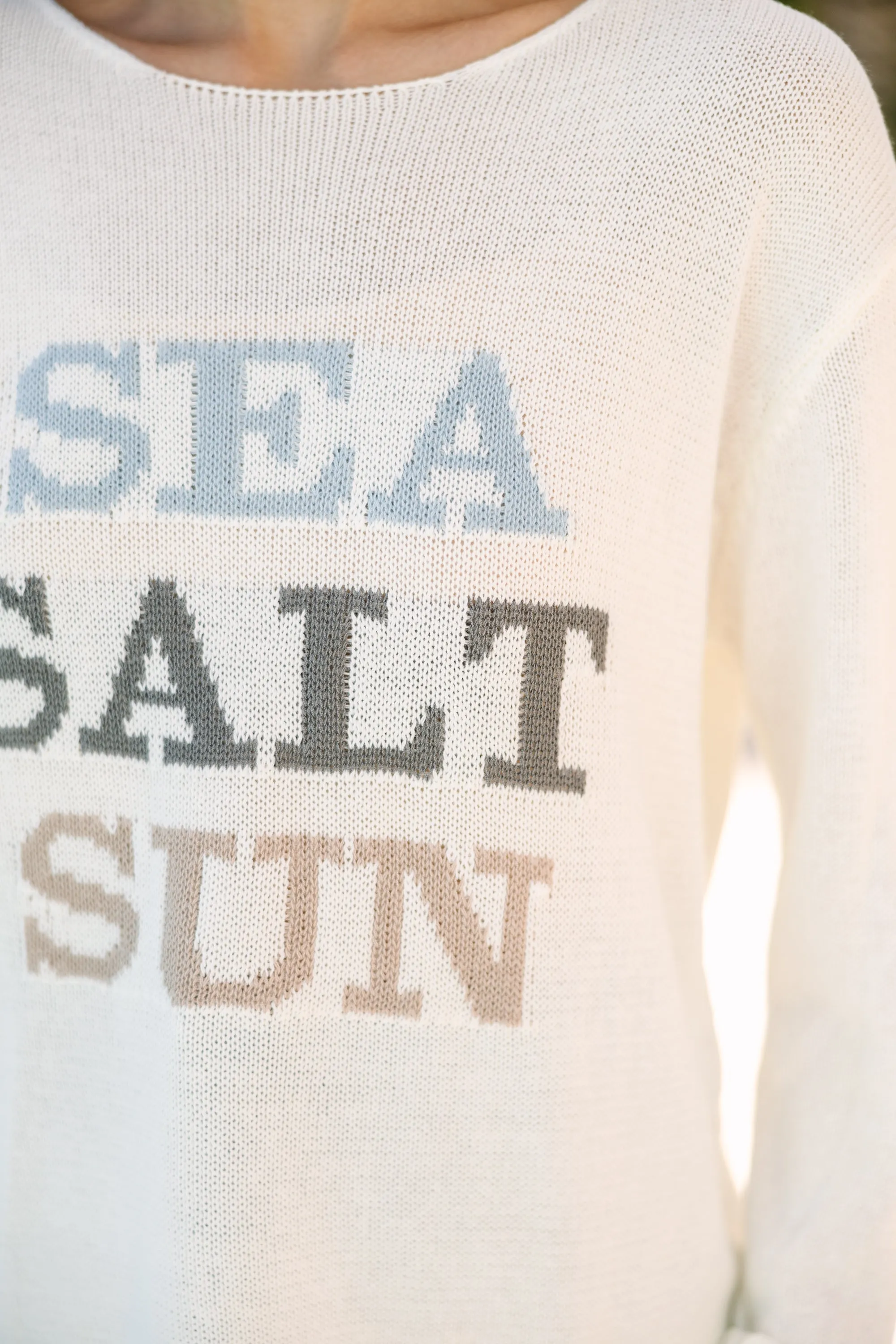 Sea Salt Sun White Graphic Sweater