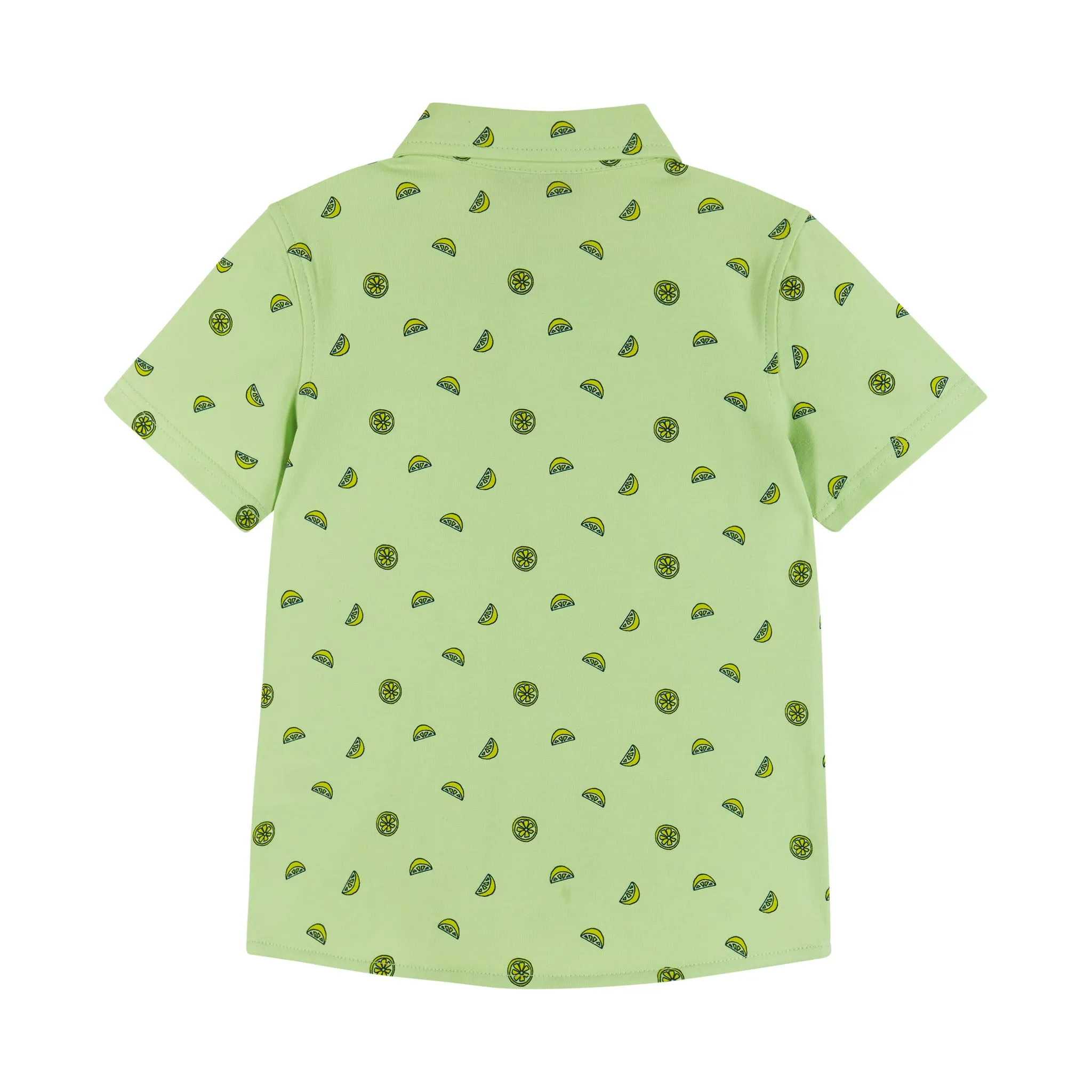 Short Sleeve Buttondown Shirt | Lt Green Lemons