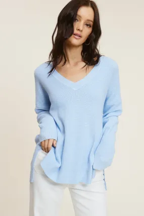 Sky Blue V-Neck Sweater