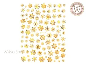 Snowflake Gold Holographic Adhesive Nail Art Sticker - 1 pc (WG440GH)