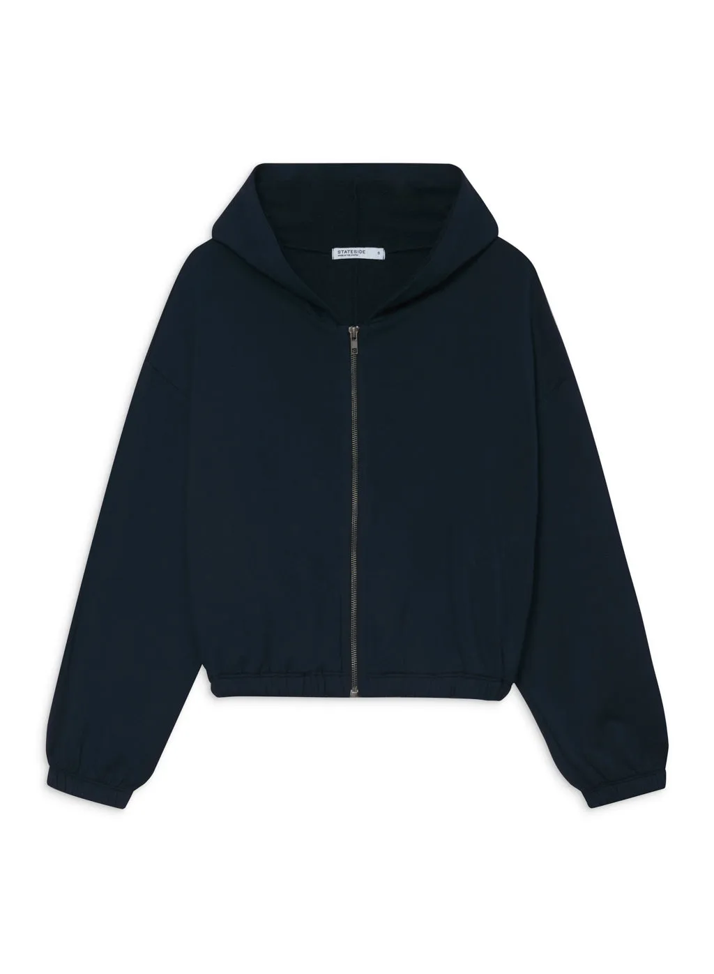 Softest Fleece Crop Zip Hoodie in New Navy