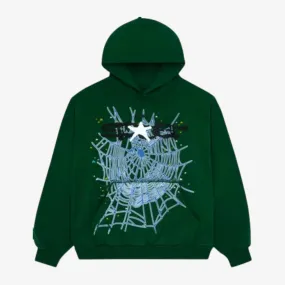 Sp5der 'Sp5 Web' Pullover Hoodie Hunter Green SS23