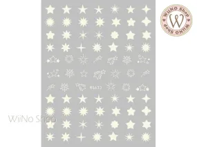 Star Glow in the Dark Adhesive Nail Art Sticker - 1 pc (WG633GD)