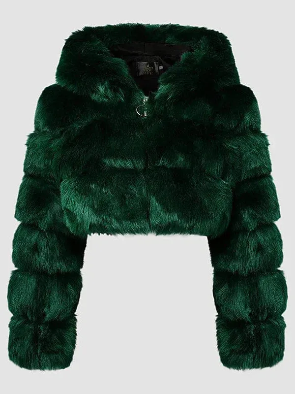 Stay Warm and Stylish in the Chilly Winter Months with Our Women's Faux Fur Hooded Coat