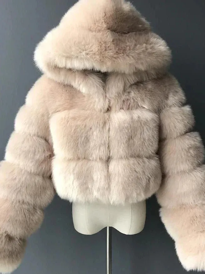 Stay Warm and Stylish in the Chilly Winter Months with Our Women's Faux Fur Hooded Coat