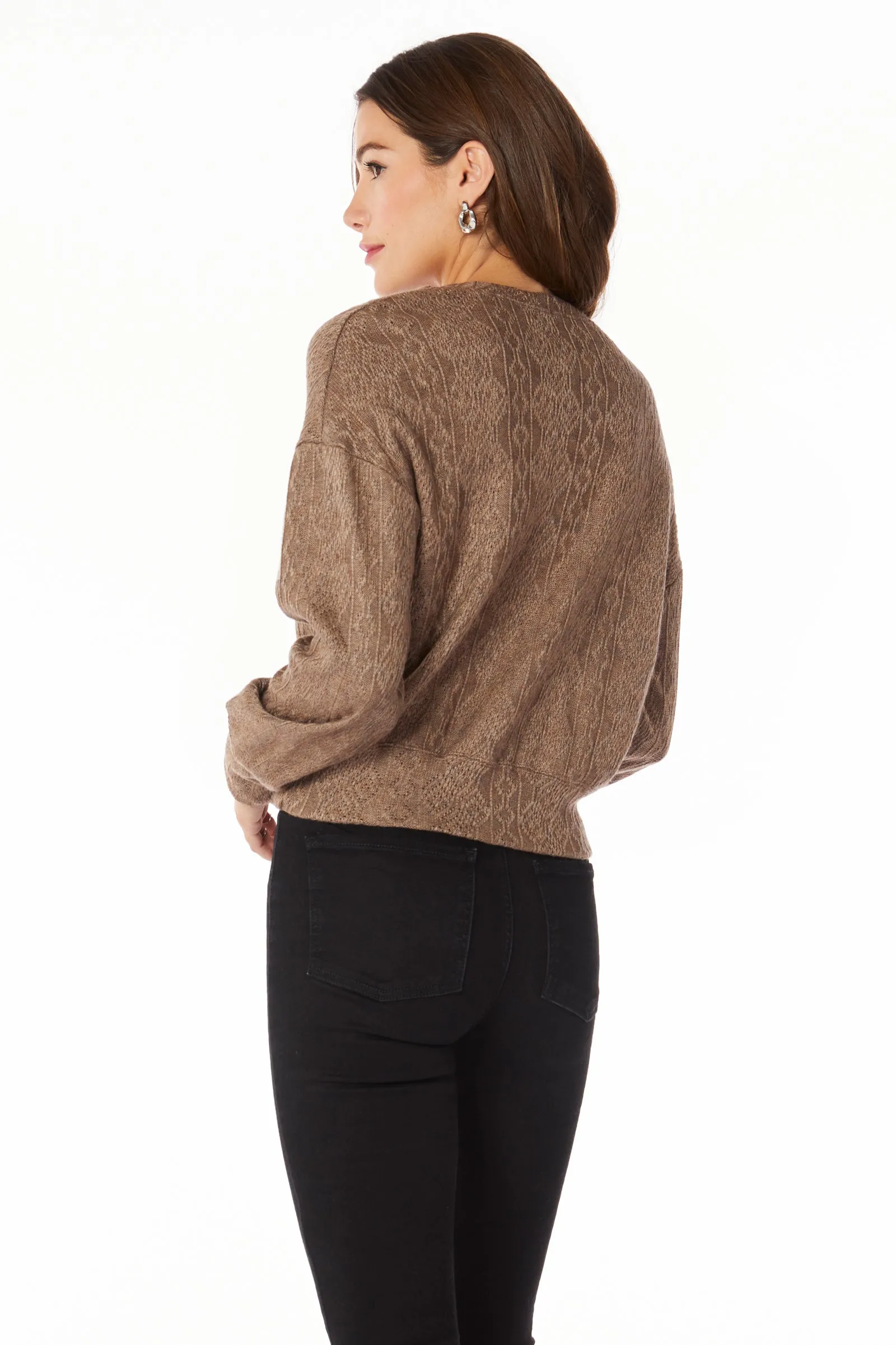 SURPLICE LONG SLEEVE TOP